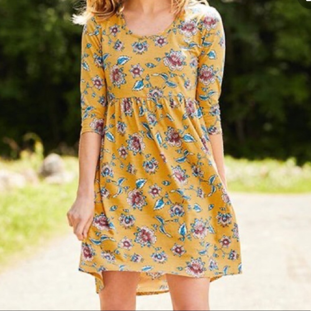 Matilda Jane Mustard Floral Knee Length Dress